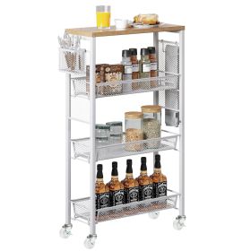 4-Tier Slim Rolling Cart