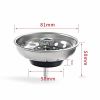 2pcs Stainless Steel Home Kitchen Sink Drain Stopper Basket Strainer Waste Plug