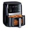 6-Qt Digital Window Air Fryer with 12 Presets & Guided Cooking Black