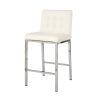 Modern Design High Counter Stool Electroplated leg Kitchen Restaurant white pu Bar Chair(set of 2)