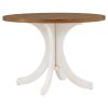 TOPMAX Mid-Century Solid Wood Round Dining Table for Small Places, Walnut Table