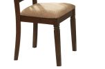 Transitional Style Dining Chair 2pc Set Wooden Frame Espresso Finish Fabric Upholstered Seat Kitchen Dining Furniture