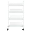 4-Tier Kitchen Trolley White 18.1"x10.2"x33.5" Iron