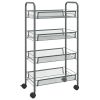 4-Tier Kitchen Trolley Gray 18.1"x10.2"x33.5" Iron