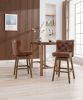 COOLMORE Bar Stools Set of 2 Counter Height Chairs with Footrest for Kitchen, Dining Room And 360 Degree Swivel