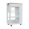 Kitchen Cart Sonex, Kitchen, White / Light Oak