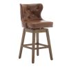 COOLMORE Bar Stools Set of 2 Counter Height Chairs with Footrest for Kitchen, Dining Room And 360 Degree Swivel