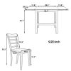 TOPMAX 5-Piece Wood Square Drop Leaf Breakfast Nook Extendable Dining Table Set with 4 Ladder Back Chairs for Small Places, Gray