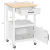 Kitchen Island with Storage Drawer and 3 Hooks