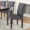 Contemporary Dining Table Blue Grey Polyfiber Upholstery 6x Side Chairs Cushion Seats 7pc Dining Set Dining Room Furniture