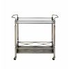 ACME Matiesen Serving Cart, Antique Gold & Clear Glass 98350