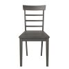 TOPMAX 5-Piece Wood Square Drop Leaf Breakfast Nook Extendable Dining Table Set with 4 Ladder Back Chairs for Small Places, Gray