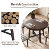 TOPMAX Rustic 42inch Round Dining Table Set with Cross Legs and Upholstered Dining Chairs for Small Places, Espresso