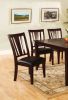 Set of 2 Side Chairs Dark Espresso Finish Solid wood Kitchen Dining Room Furniture Padded Leatherette Seat Unique back