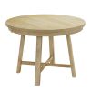 TOPMAX Rustic 42inch Round Dining Table Set with Cross Legs and Upholstered Dining Chairs for Small Places, Natural