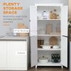 72" Freestanding 4-Door Kitchen Pantry, Storage Cabinet Organizer with 4-Tiers, and Adjustable Shelves, White