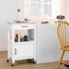 Kitchen Island with Storage Drawer and 3 Hooks