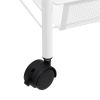 4-Tier Kitchen Trolley White 18.1"x10.2"x33.5" Iron