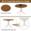 TOPMAX Mid-Century Solid Wood Round Dining Table for Small Places, Walnut Table