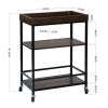 Retro Kitchen Serving Cart and Islands, Rolling Cart with Storage, Bar Carts Serving Tray