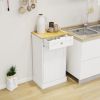 One Drawers and One-Compartment Tilt-Out Trash Cabinet Kitchen Trash Cabinet-White