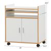 Kitchen Island on Wheels with Removable Shelf and Towel Rack