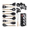 Kitchen Utensils Set, 21 Piece Wood and Silicone, Cooking Utensils, Dishwasher Safe and Heat Resistant Kitchen Tools