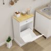 One Drawers and One-Compartment Tilt-Out Trash Cabinet Kitchen Trash Cabinet-White