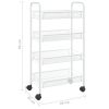 4-Tier Kitchen Trolley White 18.1"x10.2"x33.5" Iron