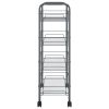 4-Tier Kitchen Trolley Gray 18.1"x10.2"x33.5" Iron