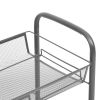 4-Tier Kitchen Trolley Gray 18.1"x10.2"x33.5" Iron