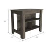 Cala Kitchen Island; Four Legs; Three Shelves -Dark Brown