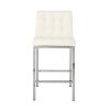 Modern Design High Counter Stool Electroplated leg Kitchen Restaurant white pu Bar Chair(set of 2)