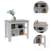 Roblar 8-Shelf 2-Door 2-piece Kitchen Set, Kitchen Island and Pantry Cabinet White and Light Gray