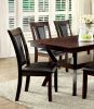 Contemporary Set of 2 Side Chairs Dark Cherry And Espresso Solid wood Chair Padded Leatherette Upholstered Seat Kitchen Dining Room Furniture