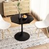 31.50"Modern Octagonal Coffee Table with Printed Black Marble Table Top,Metal Base, for Dining Room, Kitchen, Living Room