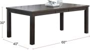 Transitional Style 6pc Dining Room Set Dining Table w Leaf 1x Bench and 4x Side Chairs Dark Grey Finish Cushion Seats Kitchen Dining Furniture