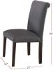 Contemporary Dining Table Blue Grey Polyfiber Upholstery 6x Side Chairs Cushion Seats 7pc Dining Set Dining Room Furniture