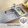 2pcs Stainless Steel Home Kitchen Sink Drain Stopper Basket Strainer Waste Plug