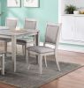 Contemporary Dining 6pc Set Table w 4x Side Chairs And Bench Natural Finish Padded Cushion Seats Chairs Rectangular Dining Table Dining Room Furniture