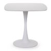 White Square Dining Table, Modern Tulip Kitchen Dinner Table with Pesdestal Base for 2 or 4 Persons, White