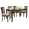 Transitional Style Dining Chair 2pc Set Wooden Frame Espresso Finish Fabric Upholstered Seat Kitchen Dining Furniture