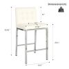 Modern Design High Counter Stool Electroplated leg Kitchen Restaurant white pu Bar Chair(set of 2)