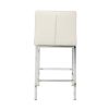 Modern Design High Counter Stool Electroplated leg Kitchen Restaurant white pu Bar Chair(set of 2)