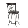 Industrial Counter Height Bar Stools Set of 2, Swivel Barstools with Metal Back for Kitchen Island, 24 Inch Height Round Seat