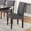 Contemporary Dining Table Blue Grey Polyfiber Upholstery 6x Side Chairs Cushion Seats 7pc Dining Set Dining Room Furniture