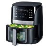 6-Qt Digital Window Air Fryer with 12 Presets & Guided Cooking Black