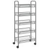 5-Tier Kitchen Trolley Gray 18.1"x10.2"x41.3" Iron