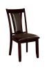 Contemporary Set of 2 Side Chairs Dark Cherry And Espresso Solid wood Chair Padded Leatherette Upholstered Seat Kitchen Dining Room Furniture