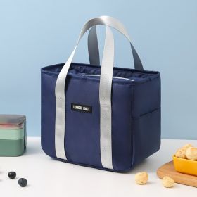 Thickened Bento Bag With Rice Bag In Large Size (Color: Navy Blue)